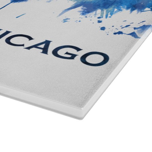 Chicago Illinois Skyline Blue Snijplank (Hoek)