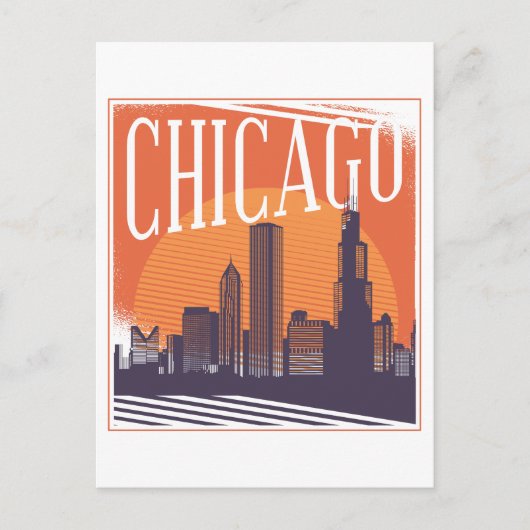 Chicago Illinois  Skyline Briefkaart (Voorkant)
