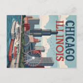  Chicago Illinois Skyline Briefkaart (Voorkant)