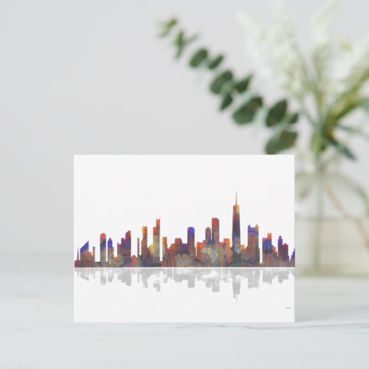 Chicago Illinois Skyline Briefkaart (Staand voorkant)