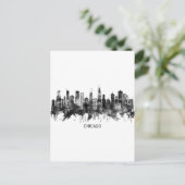 Chicago Illinois Skyline BW Feestdagenkaart (Staand voorkant)