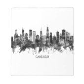 Chicago Illinois Skyline BW Notitieblok (Voorkant)