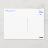 Chicago Illinois Skyline & Canal Travel Post Card Briefkaart (Achterkant)