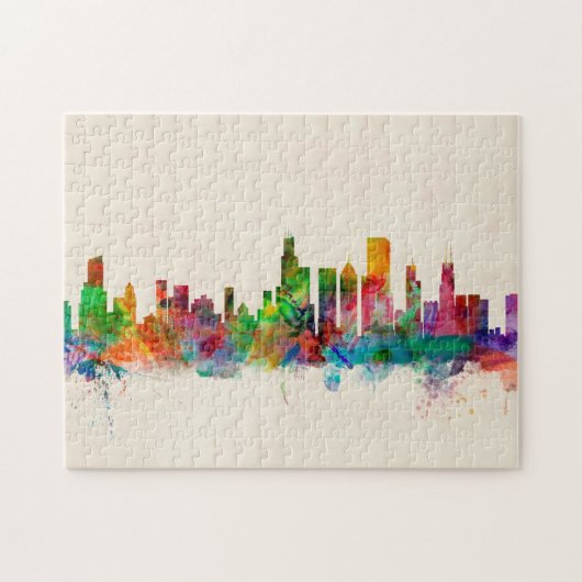 Chicago Illinois Skyline Cityscape Legpuzzel (Horizontaal)