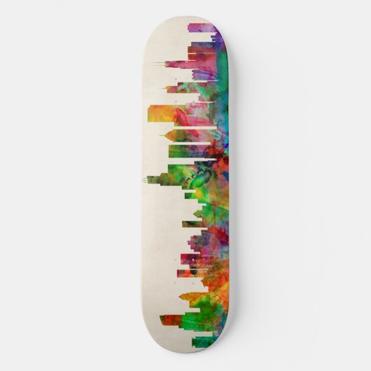 Chicago Illinois Skyline Cityscape Persoonlijk Skateboard (Voorkant)