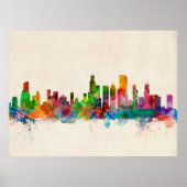 Chicago Illinois Skyline Cityscape Poster (Voorkant)
