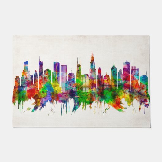 Chicago Illinois Skyline Deurmat (Voorkant)