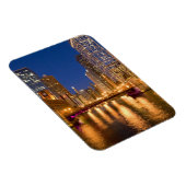 Chicago, Illinois, Skyline en Chicago River op Magneet (Rechterzijde)