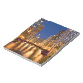 Chicago, Illinois, Skyline en Chicago River op Notitieblok (Linkerzijde)