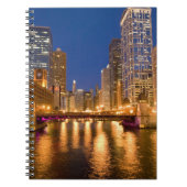 Chicago, Illinois, Skyline en Chicago River op Notitieboek (Voorkant)