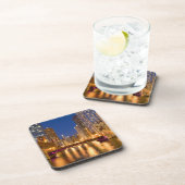 Chicago, Illinois, Skyline en Chicago River op Onderzetter (Rechterzijde)