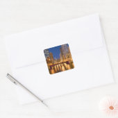 Chicago, Illinois, Skyline en Chicago River op Vierkante Sticker (Envelop)