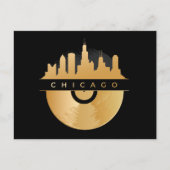 Chicago Illinois Skyline Golden Vinyl Chic Briefkaart (Voorkant)