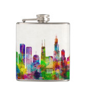 Chicago Illinois Skyline Heupfles (Voorkant)