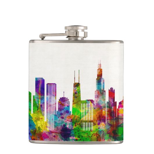 Chicago Illinois Skyline Heupfles (Voorkant)