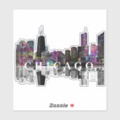 Chicago, Illinois skyline in graffiti Sticker (Vel)