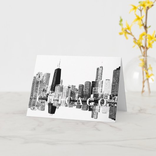 Chicago, Illinois skyline Kaart (Gele Bloem)