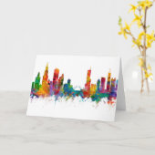 Chicago Illinois Skyline Kaart (Gele Bloem)
