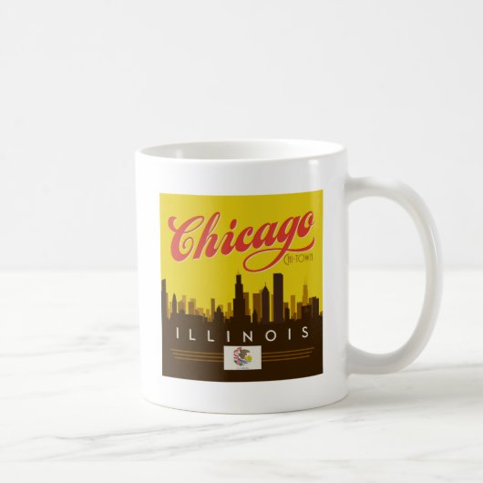 Chicago Illinois Skyline Koffiemok (Rechts)
