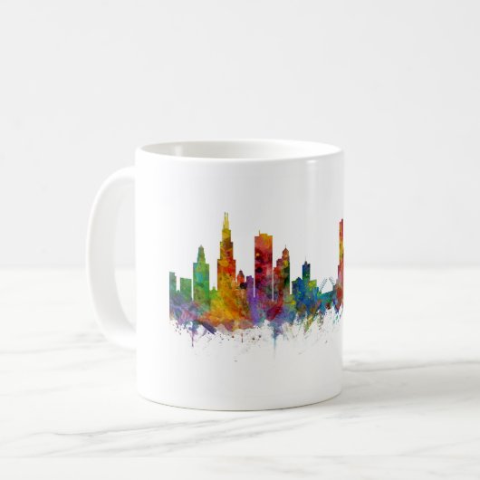 Chicago Illinois Skyline Koffiemok (Voorkant links)