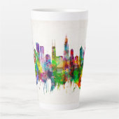 Chicago Illinois Skyline Latte Mok (Voorkant)