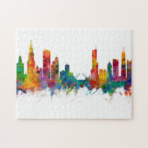 Chicago Illinois Skyline Legpuzzel