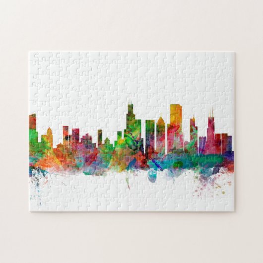 Chicago Illinois Skyline Legpuzzel (Horizontaal)