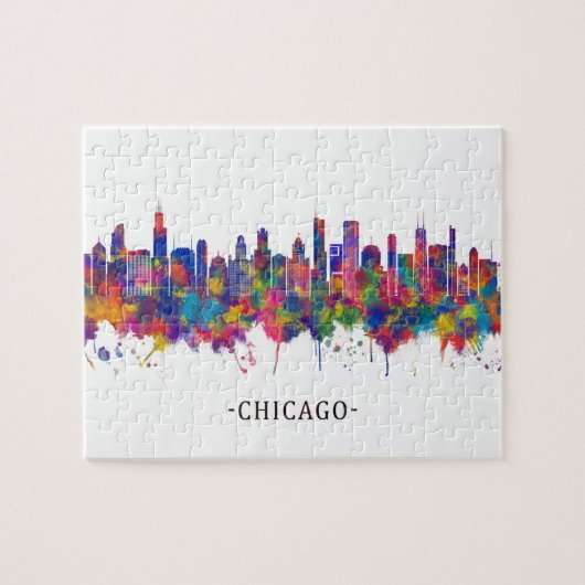 Chicago Illinois Skyline Legpuzzel (Horizontaal)
