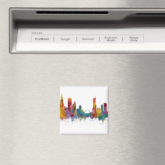 Chicago Illinois Skyline Magneet (Insitu (Vaatwasser))