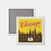 Chicago Illinois Skyline Magneet (Voorkant / Achterkant)