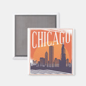 Chicago Illinois Skyline Magneet (Voorkant / Achterkant)