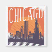 Chicago Illinois  Skyline Magneet (Voorkant)
