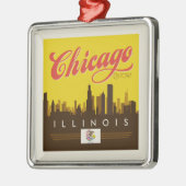 Chicago Illinois Skyline Metalen Ornament (Links)