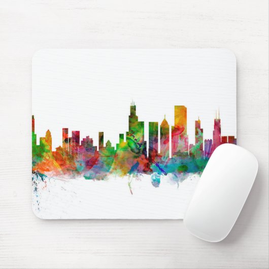 Chicago Illinois Skyline Muismat (Met muis)