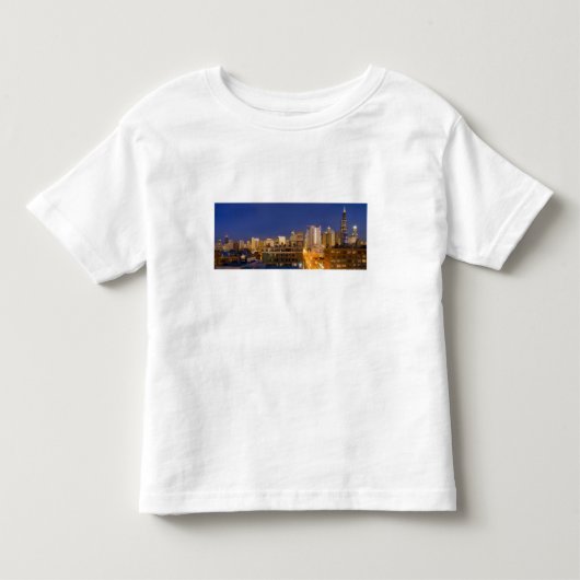 Chicago, Illinois, skyline-opname vanuit West Loop Kinder Shirts (Voorkant)
