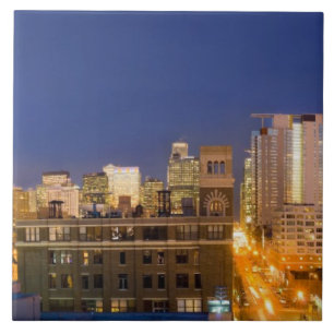 Chicago, Illinois, skyline-opname vanuit West Loop Tegeltje