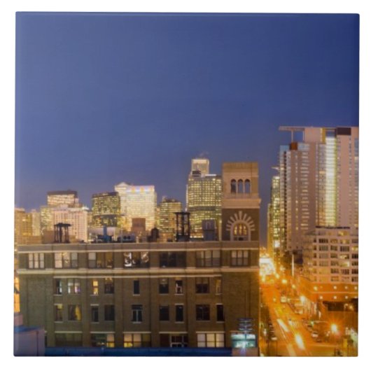 Chicago, Illinois, skyline-opname vanuit West Loop Tegeltje (Voorkant)