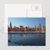 Chicago, Illinois skyline over een bevroren Lake Briefkaart (Voorkant / Achterkant)