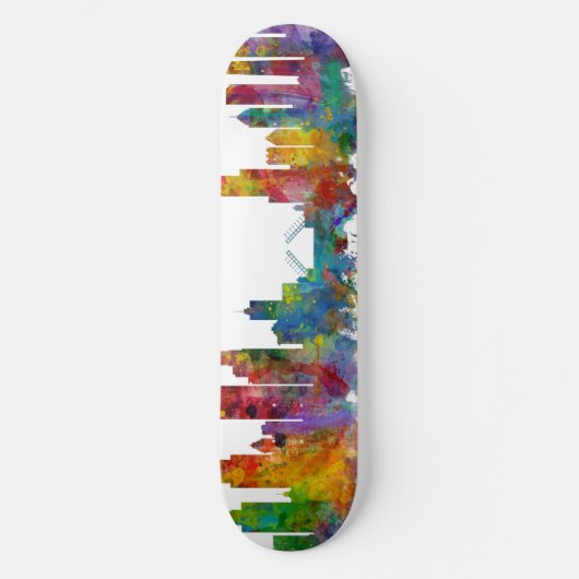 Chicago Illinois Skyline Persoonlijk Skateboard (Voorkant)