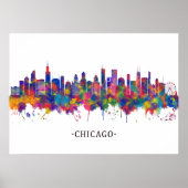 Chicago Illinois Skyline Poster (Voorkant)