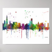 CHICAGO, ILLINOIS SKYLINE POSTER (Voorkant)