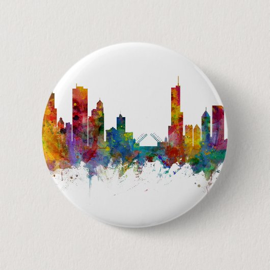 Chicago Illinois Skyline Ronde Button 5,7 Cm (Voorkant)