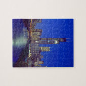 Chicago, Illinois, Skyline 's nachts met Chicago Legpuzzel (Horizontaal)