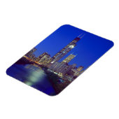 Chicago, Illinois, Skyline 's nachts met Chicago Magneet (Linkerzijde)