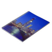 Chicago, Illinois, Skyline 's nachts met Chicago Notitieboek (Linkerzijde)