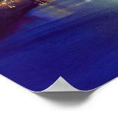 Chicago, Illinois, Skyline 's nachts met Chicago Poster (Hoek)