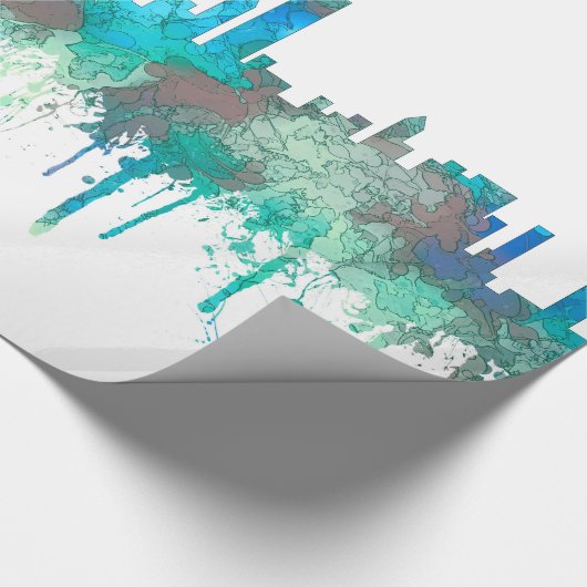 Chicago Illinois Skyline-SG-Oerwoud Cadeaupapier (Hoek)