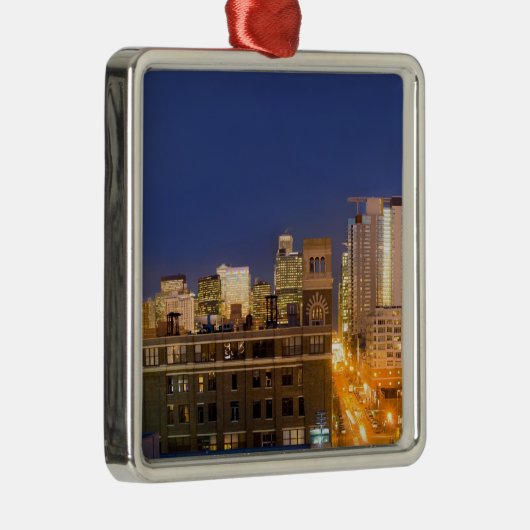 Chicago, Illinois, skyline shot van West Loop Metalen Ornament (Rechts)