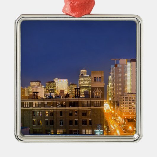 Chicago, Illinois, skyline shot van West Loop Metalen Ornament (Voorkant)