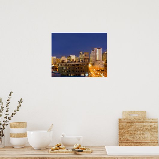 Chicago, Illinois, skyline shot van West Loop Poster (Keuken)